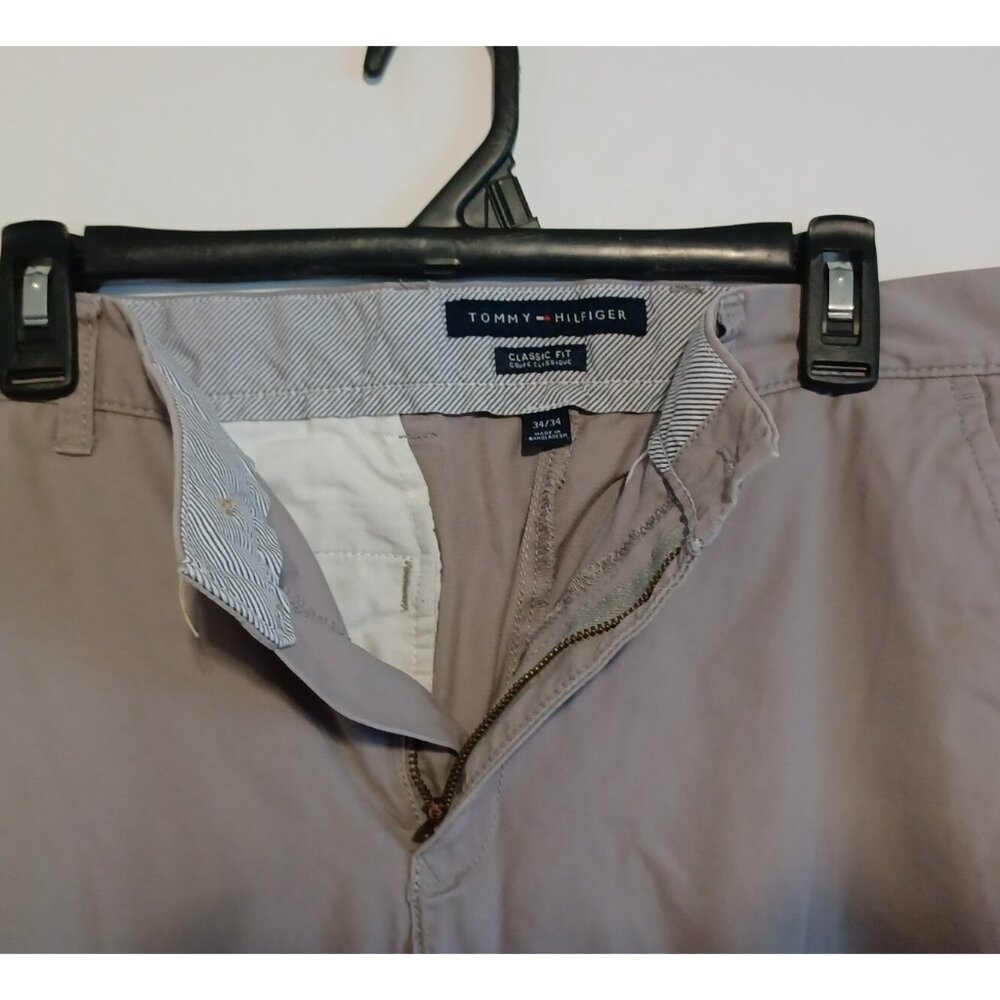 Tommy Hilfiger Men's Gray Pants Classic Fit Flat Front SIZE 34/34 - Picture 4 of 6
